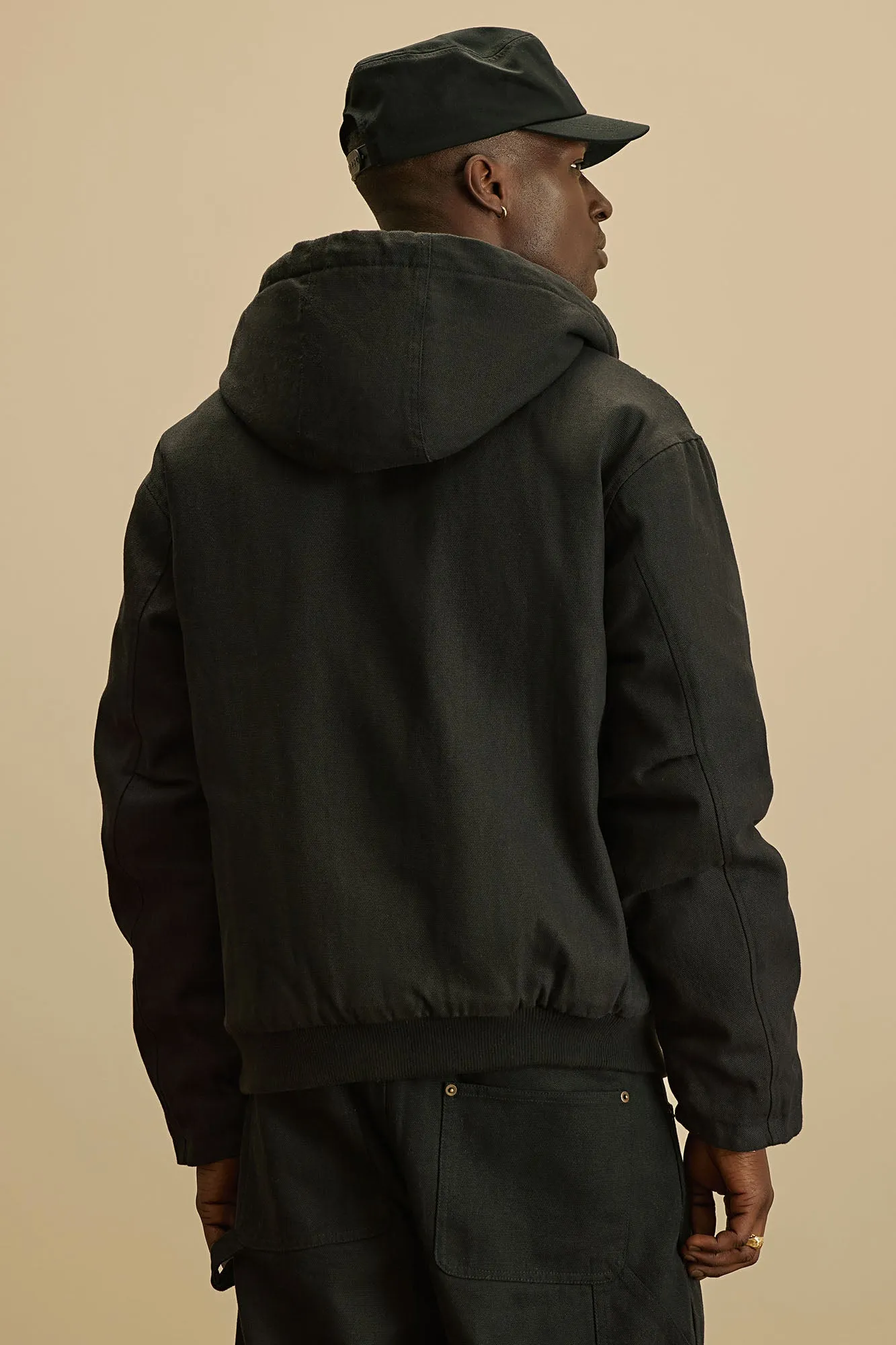 Alexander Utility Canvas Hooded Jacket - Black