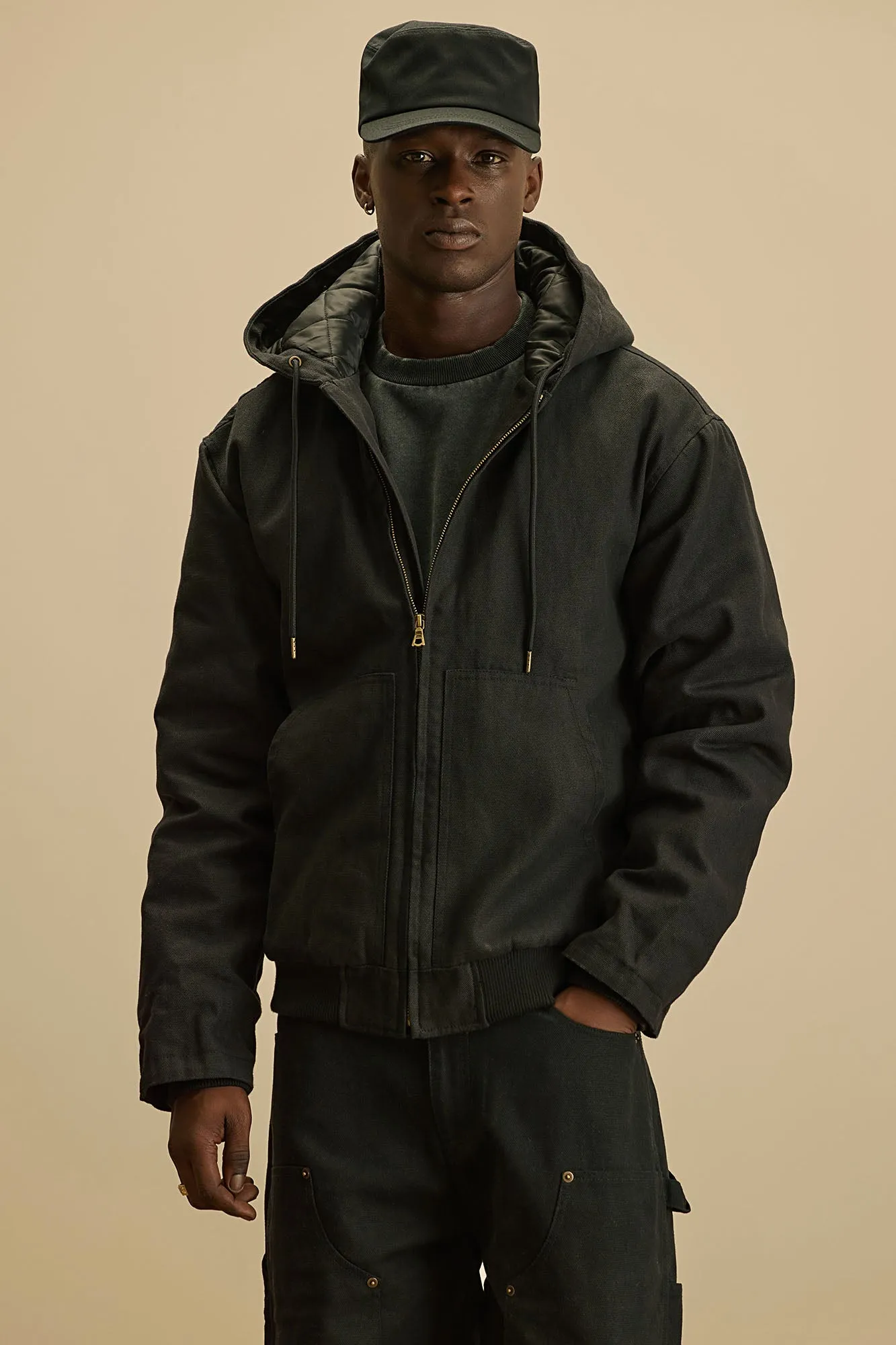 Alexander Utility Canvas Hooded Jacket - Black