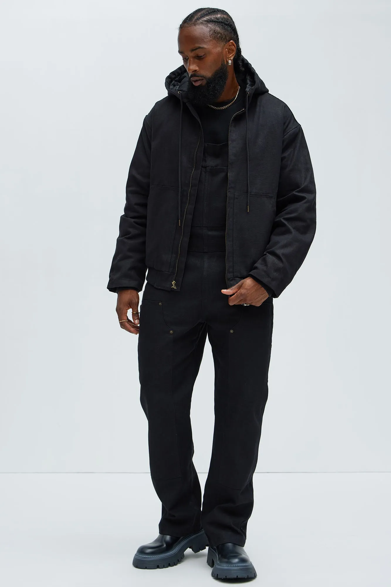 Alexander Utility Canvas Hooded Jacket - Black