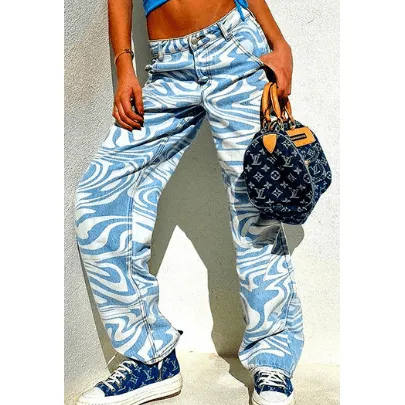 Animal Print Jeans Pants