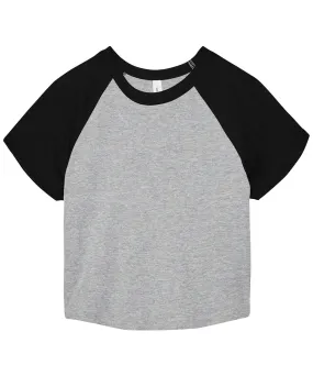 Athletic Heather/Black - Women’s micro rib raglan baby t-shirt