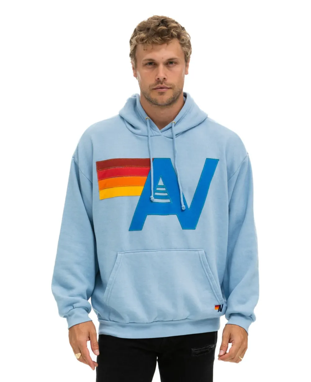 AVIATOR NATION  LOGO STITCH UNISEX PULLOVER RELAXED HOODIE - ICE