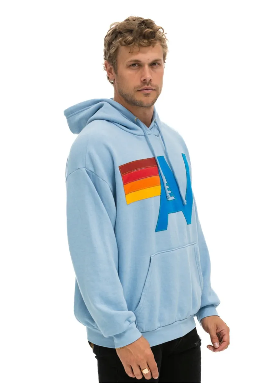 AVIATOR NATION  LOGO STITCH UNISEX PULLOVER RELAXED HOODIE - ICE