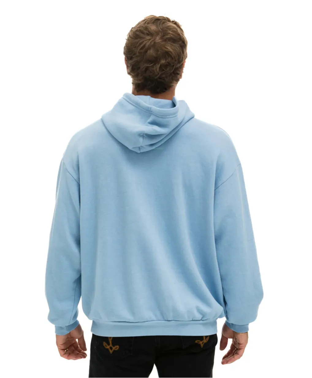 AVIATOR NATION  LOGO STITCH UNISEX PULLOVER RELAXED HOODIE - ICE