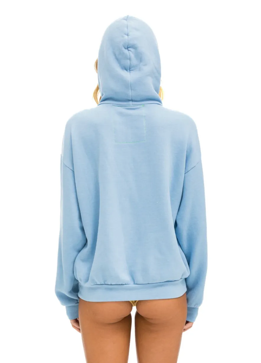 AVIATOR NATION  LOGO STITCH UNISEX PULLOVER RELAXED HOODIE - ICE