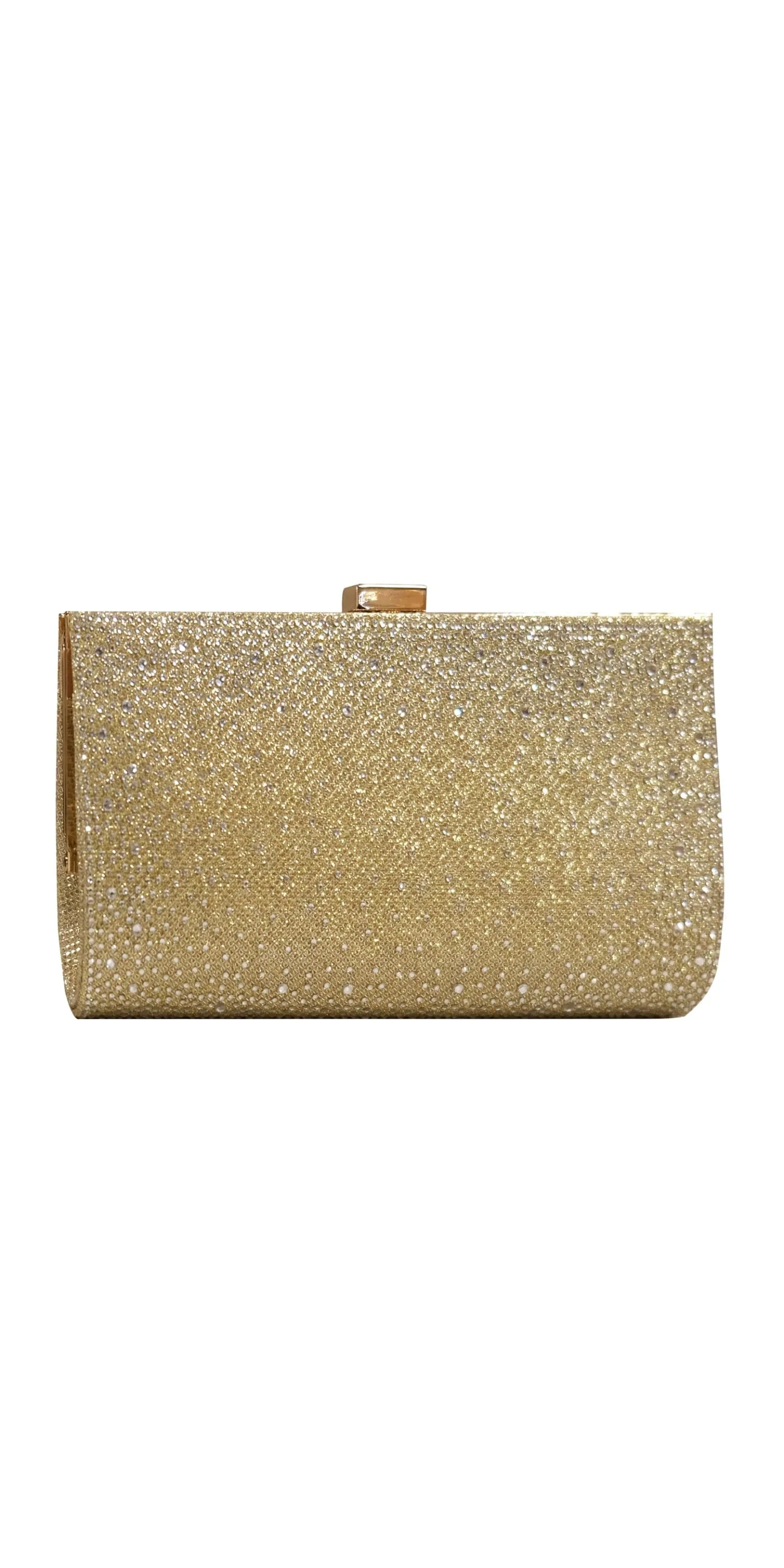 Beaded Glitter Metal Frame Handbag