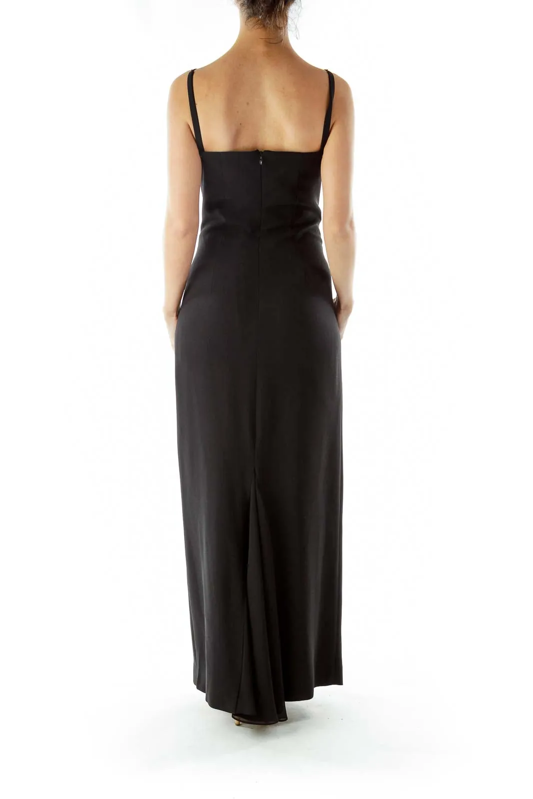 Black Evening Gown with Sheer Detail