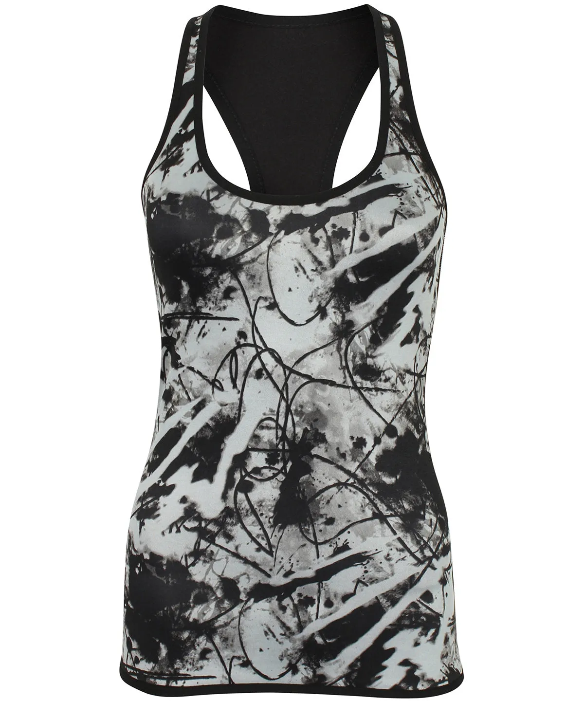 Black/Print - Women's reversible workout vest