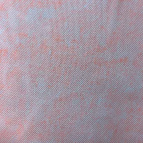 Bright Coral Orange Twill/Splatter Print Chiffon Fabric