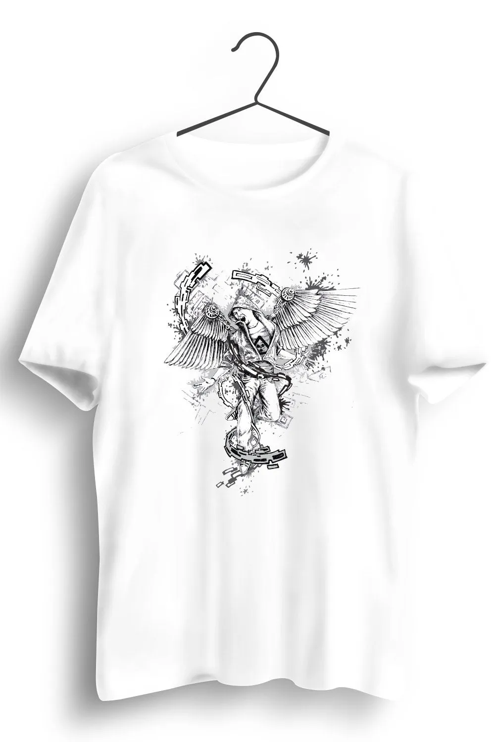 Broken Shackles Graphic Printed White Tshirt