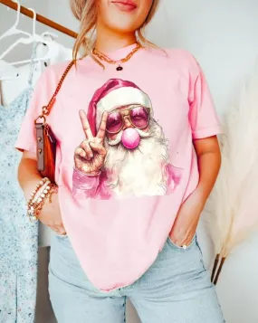 Bubblegum Santa Light Pink Tee (FINAL SALE)