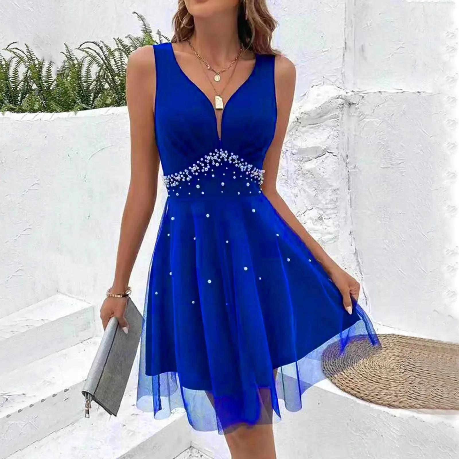 Cocktail Dresses For Women Spaghetti Strap A-Line Glitter