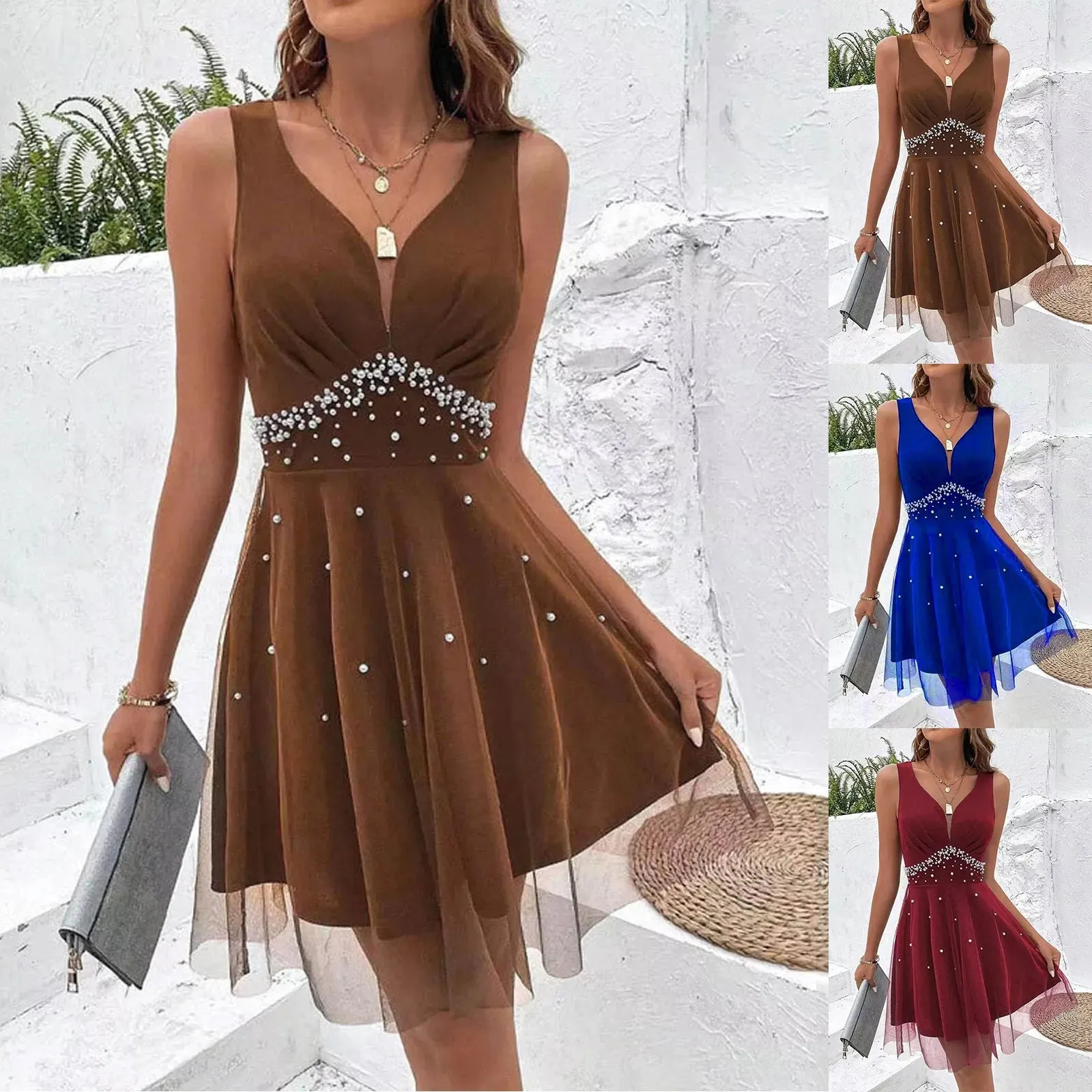 Cocktail Dresses For Women Spaghetti Strap A-Line Glitter