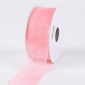 Coral - Sheer Organza Ribbon - ( W: 3/8 Inch | L: 25 Yards )