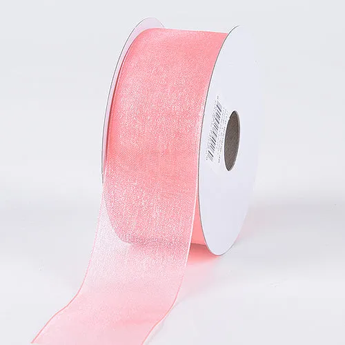 Coral - Sheer Organza Ribbon - ( W: 3/8 Inch | L: 25 Yards )