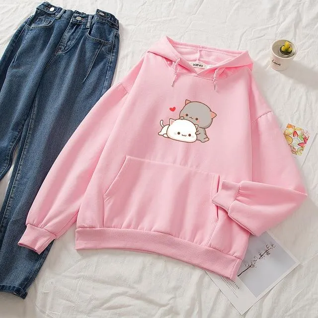 Cuddling Peach & Goma Soft Hoodie