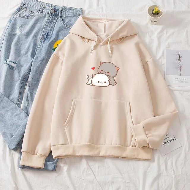 Cuddling Peach & Goma Soft Hoodie