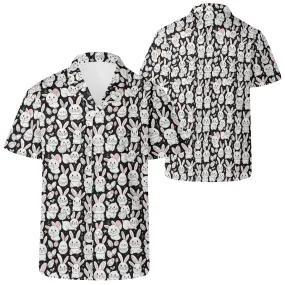 Cute Bunny Mens Casual Hawaiian Shirt