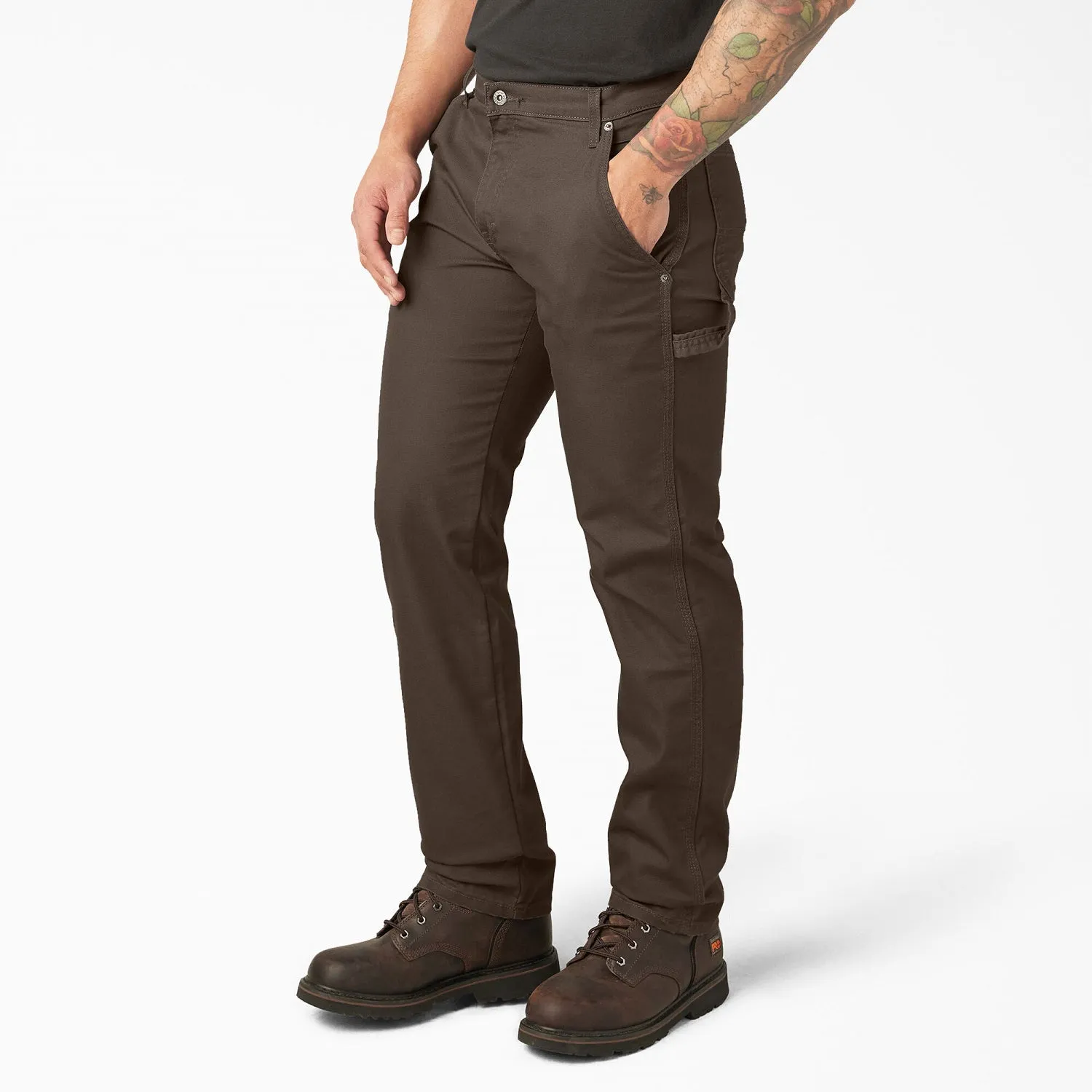 Dickies Men's FLEX Regular Fit Duck Carpenter Pant_Stonewashed Mushroom