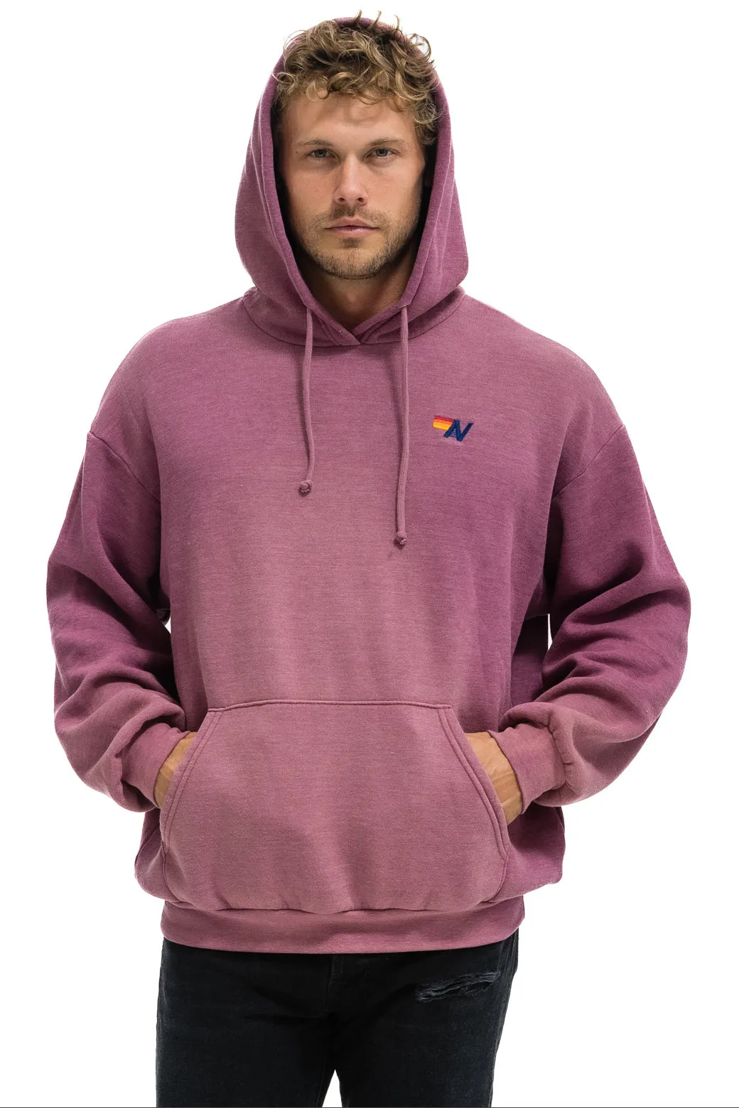 ESSENTIAL RELAXED PULLOVER HOODIE - FADED BERRY