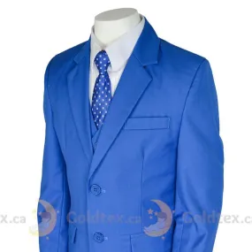 Formal Kids Wear 5-piece suit set - Ocean Blue - Style 8164