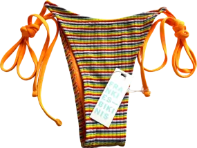 Frankie's Bikinis Orange Divine Striped Rib Bottom UK M