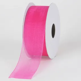 Fuchsia - Sheer Organza Ribbon - ( W: 3/8 Inch | L: 25 Yards )