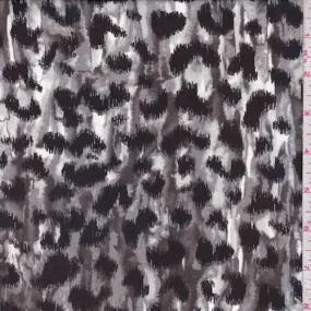 Granite/Stone/Black Cheetah Print Chiffon Fabric