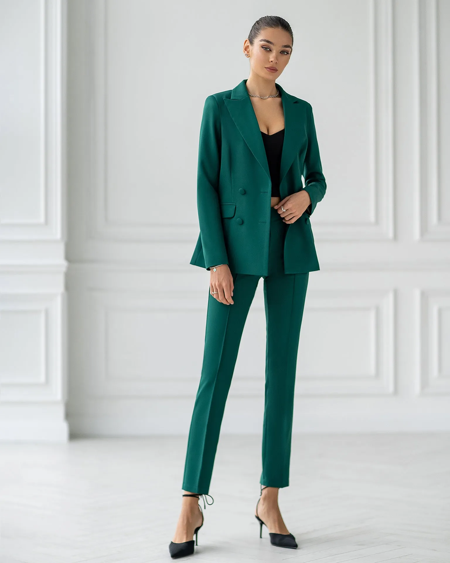 Green Double Breasted Suit 2-Piece