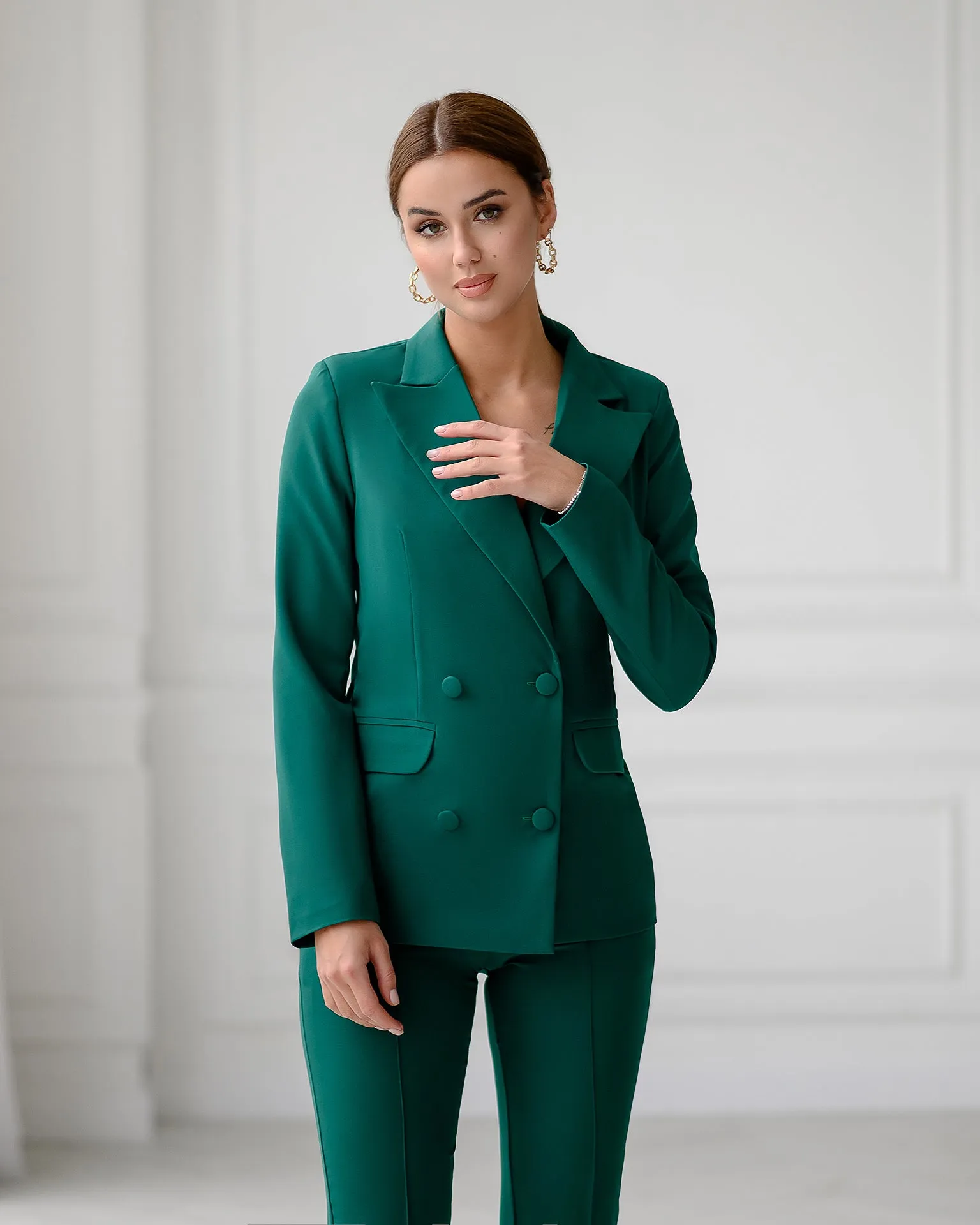 Green Double Breasted Suit 2-Piece