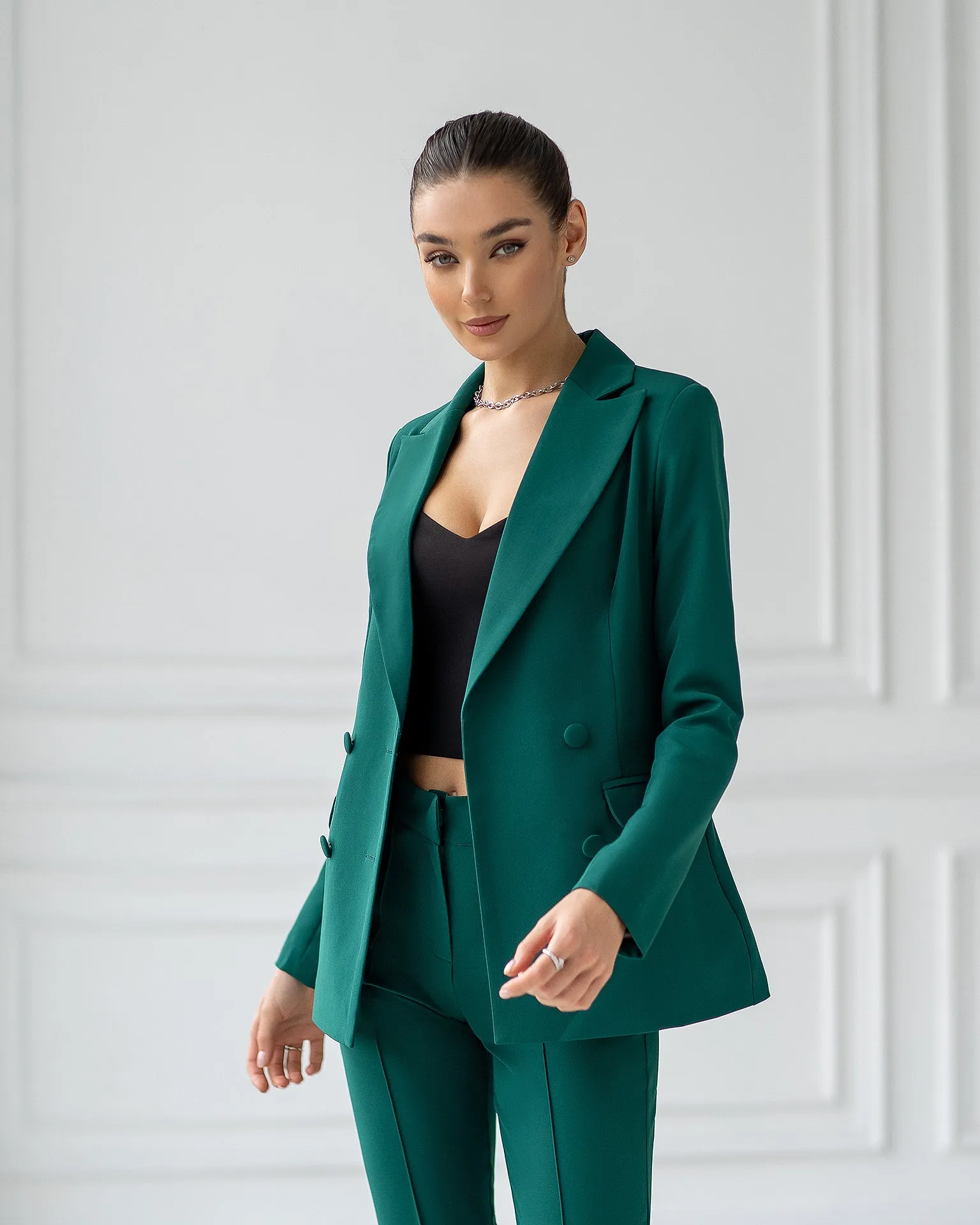 Green Double Breasted Suit 2-Piece