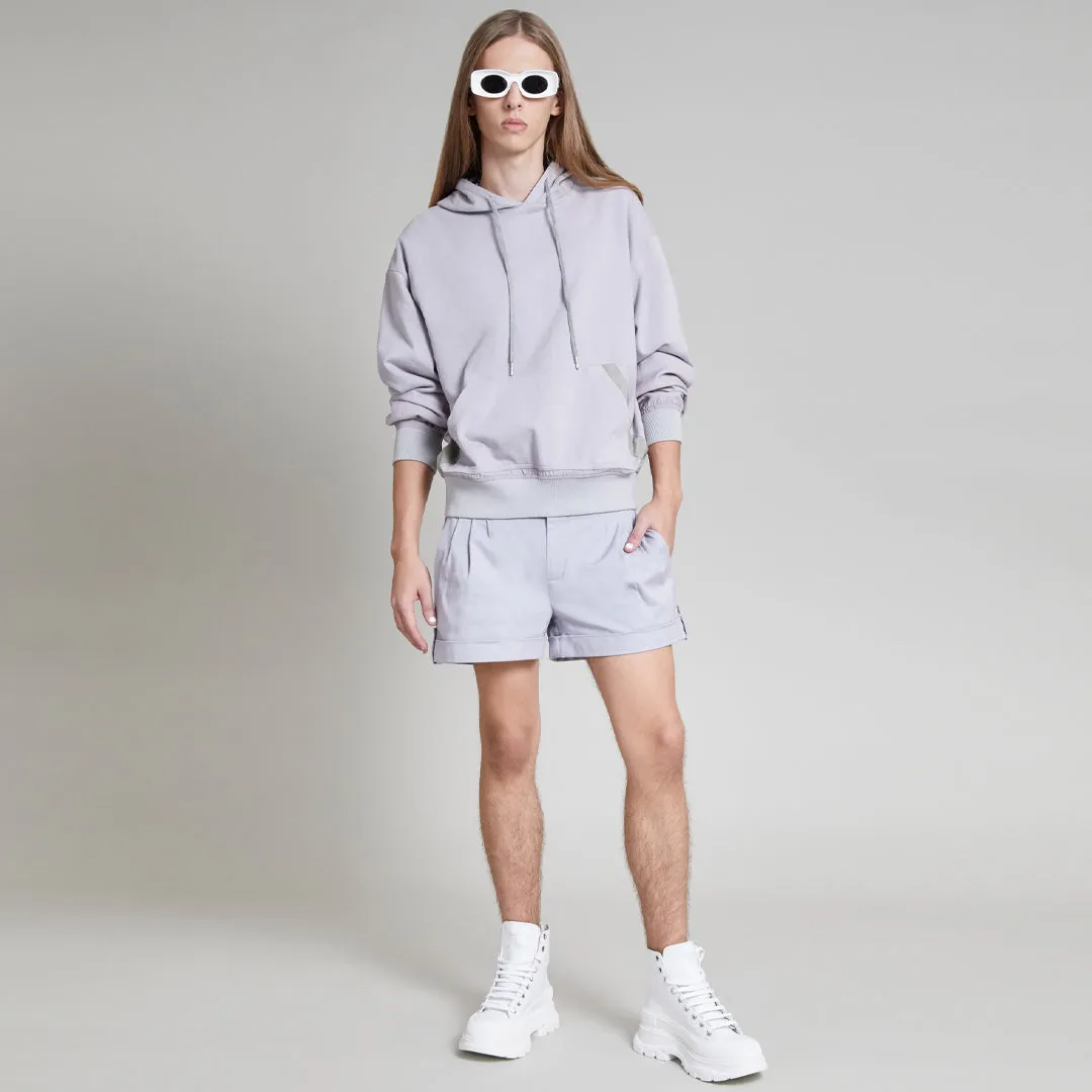 JULIAN MIXED MEDIA PULLOVER HOODIE LILAC HINT