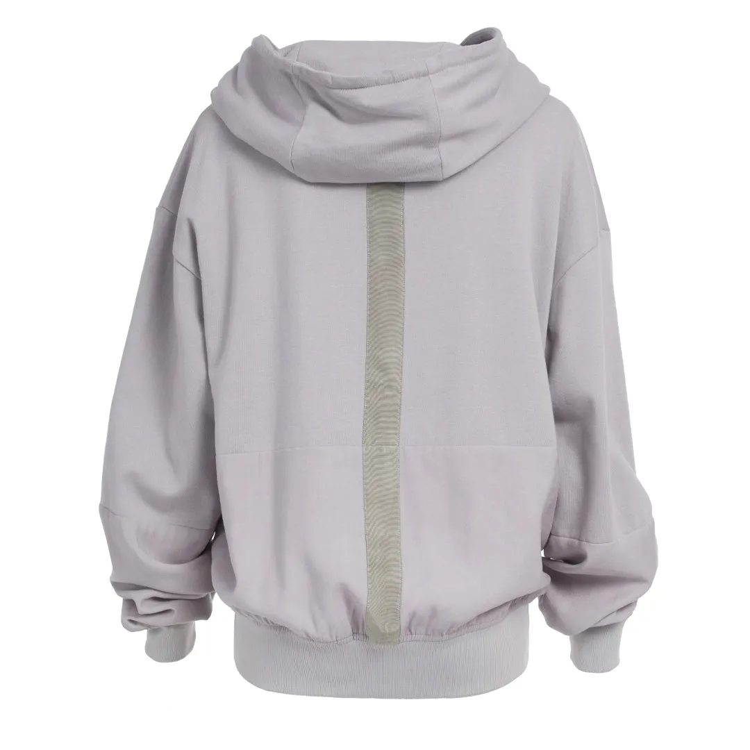 JULIAN MIXED MEDIA PULLOVER HOODIE LILAC HINT