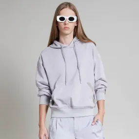 JULIAN MIXED MEDIA PULLOVER HOODIE LILAC HINT