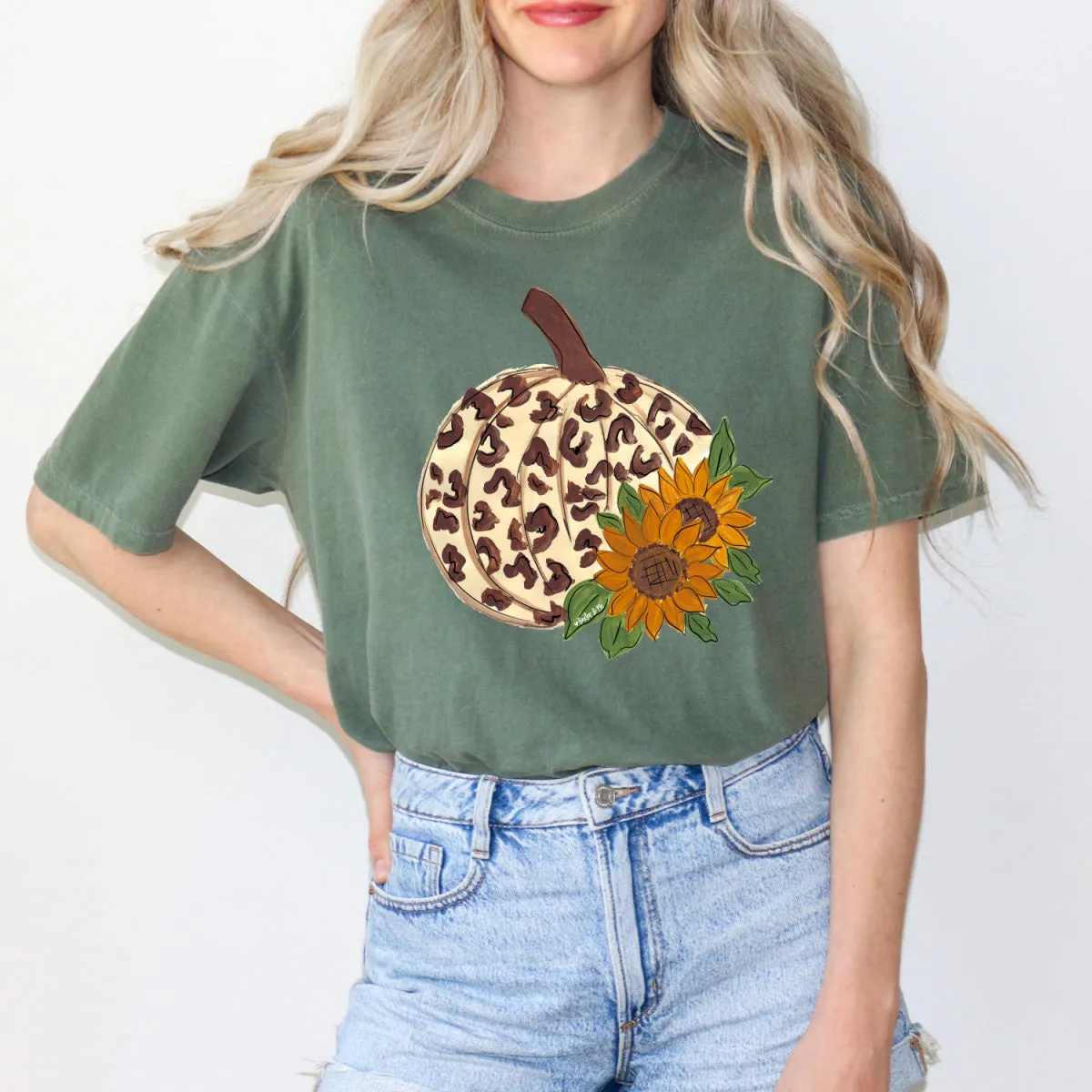 Leopard Sunflower Pumpkin T-Shirt