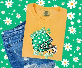 Maryville Let's Go Green Daisy Helmet Gold Tee