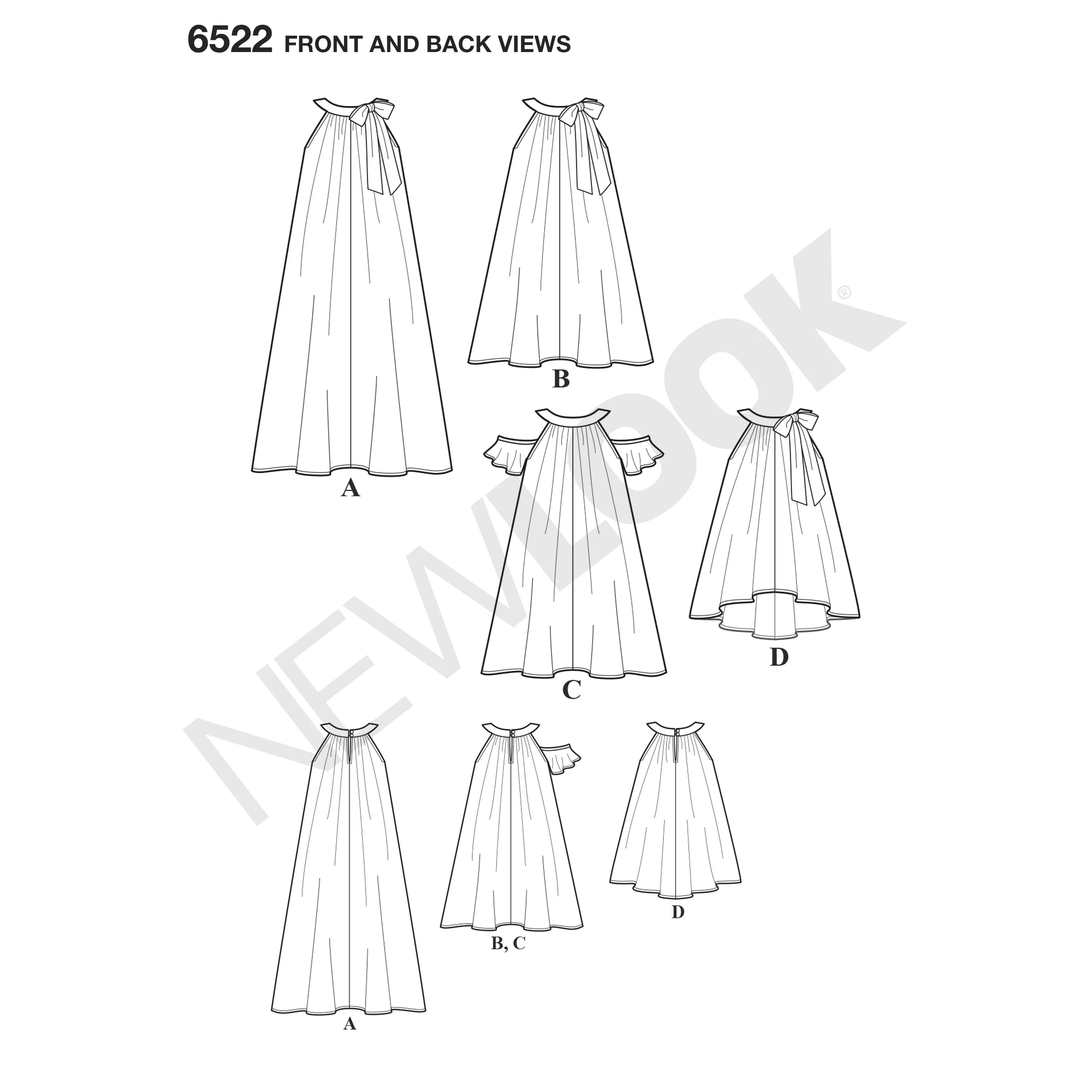 NL6522 Girls' Party Dresses and Tops Pattern