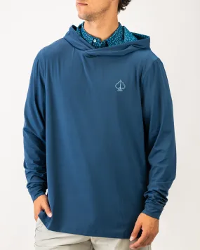 Performance Golf Hoodie - Micro Floral Blue