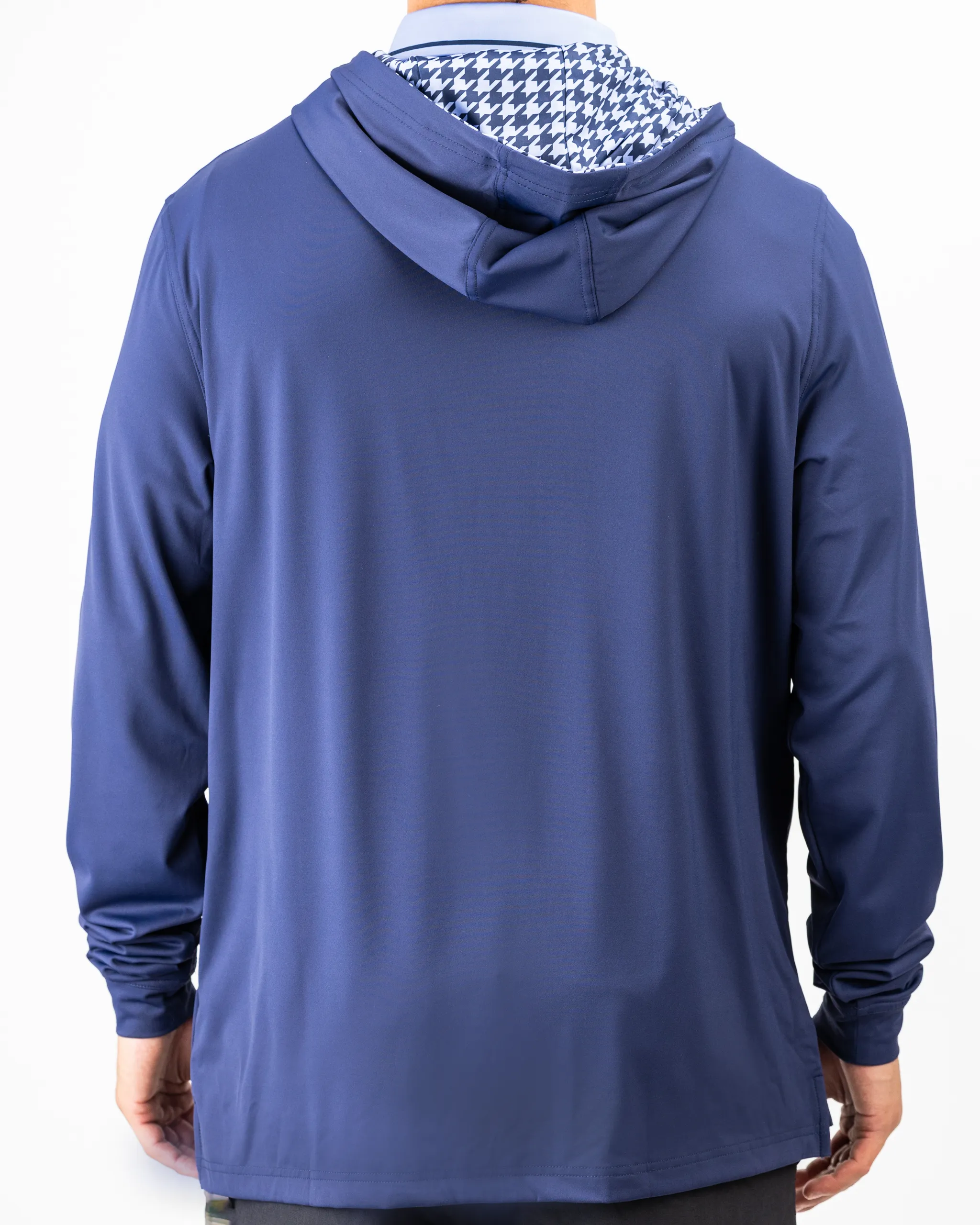 Performance Golf Hoodie - Royal Houndstooth