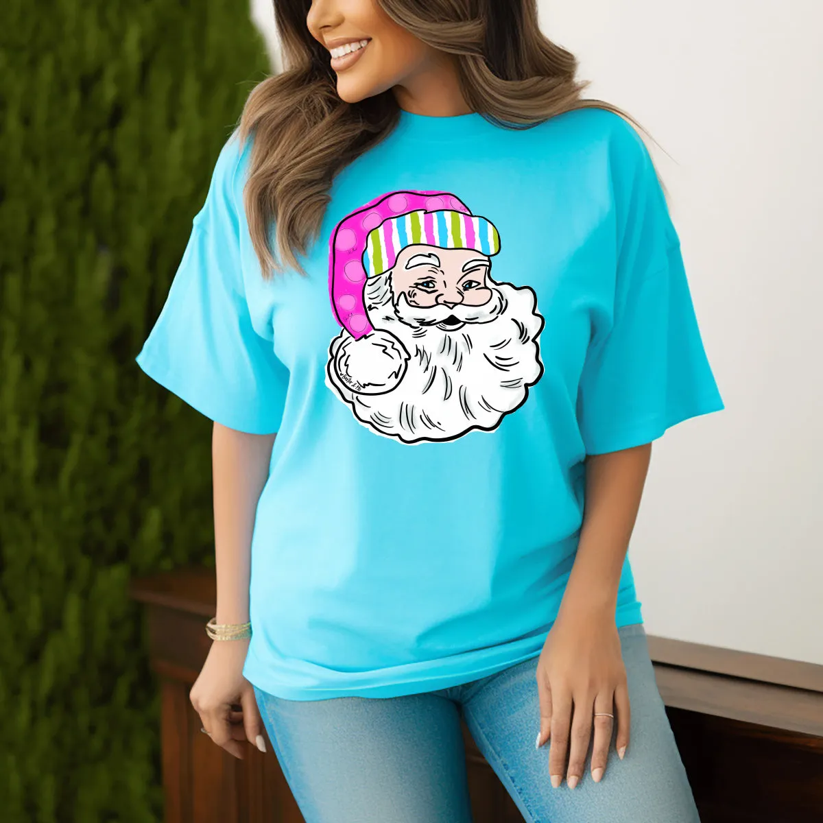 Pink Jolly Santa T-Shirt