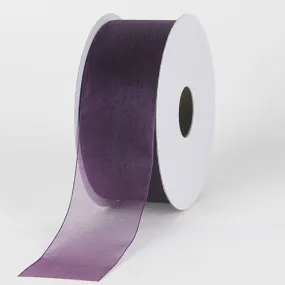 Plum - Sheer Organza Ribbon - ( W: 3/8 Inch | L: 25 Yards )