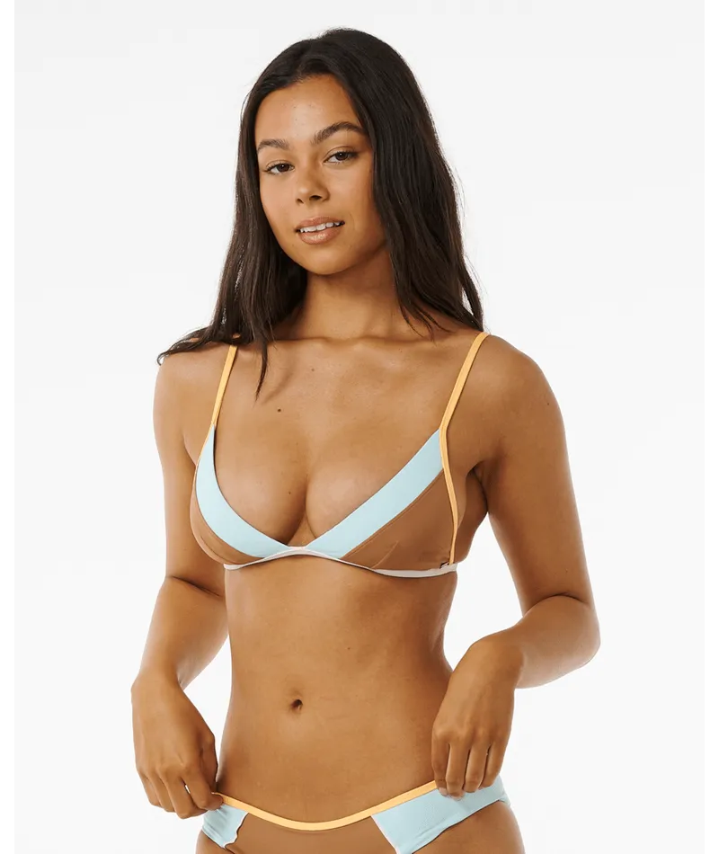 Rip Curl Hibiscus Heat Splice Tri Top-Brown