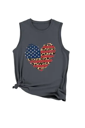 TastyHottie - Peach Heart Flag Graphic Sleeveless T-shirt