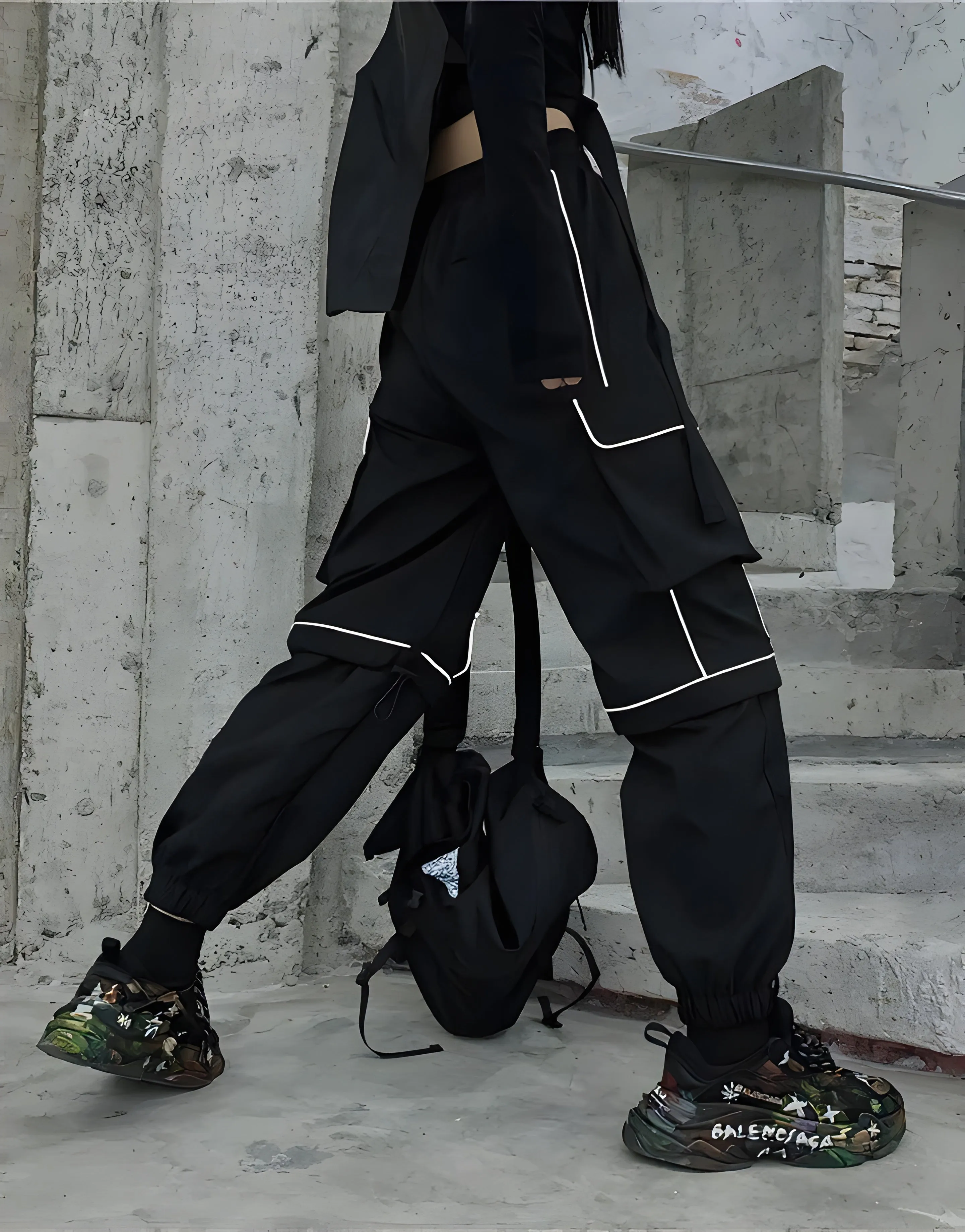 Techwear Reflective Cargo Pants For Women