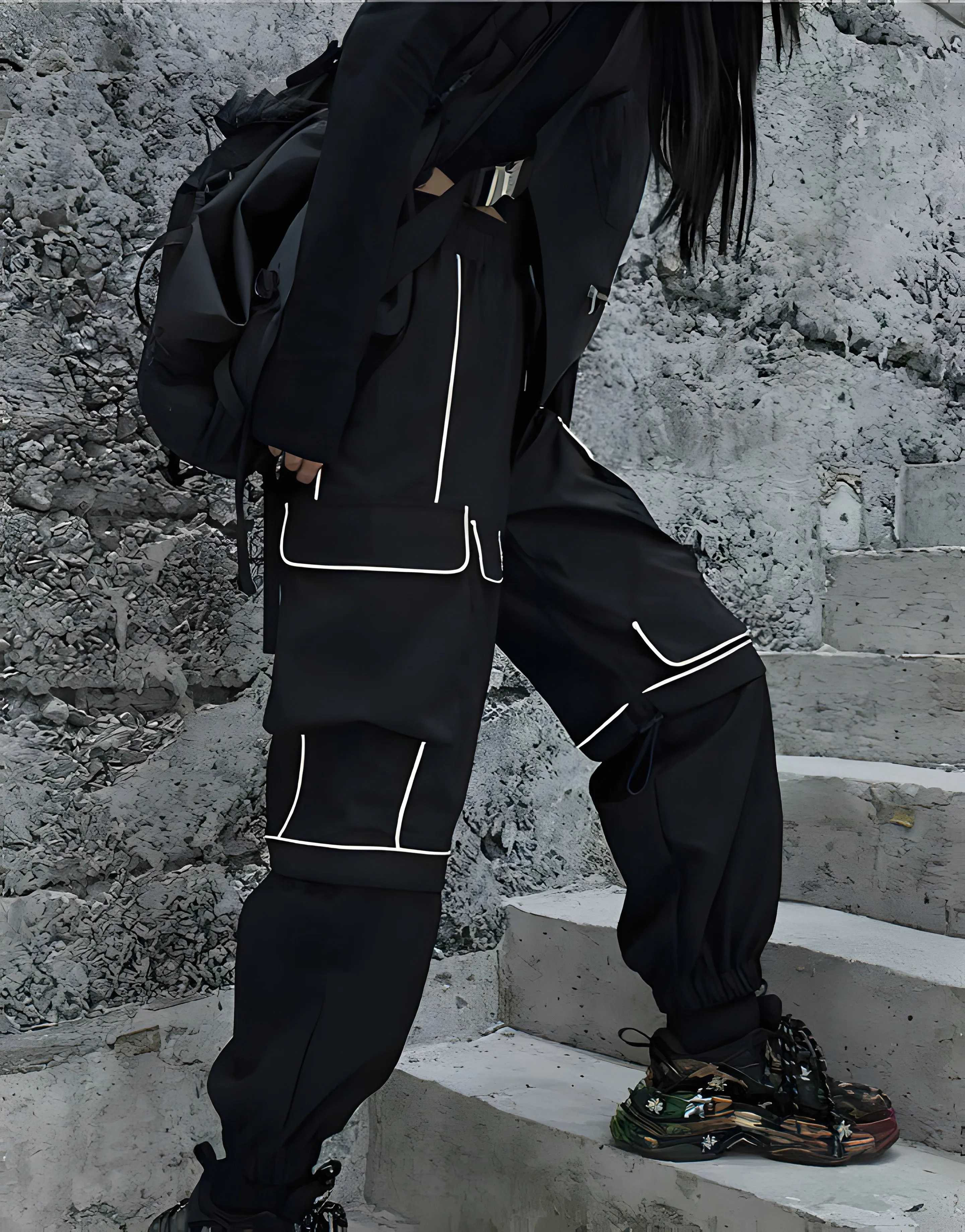 Techwear Reflective Cargo Pants For Women