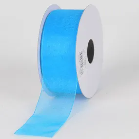 Turquoise - Sheer Organza Ribbon - ( W: 3/8 Inch | L: 25 Yards )