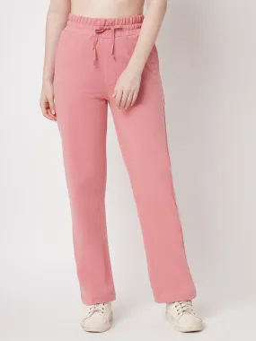 Women Blush Pink Loose Straight Jeans