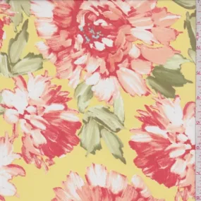 Yellow/Orange Floral Mum Chiffon Fabric